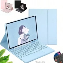 Funda con teclado Bluetooth desmontable compatible con Samsung Galaxy Tab, color rosa bebé, con soporte para S Pen incorporado, funda para teclado inalámbrico delgada y desmontable, activación/suspensión automática, compatible con Samsung Tab A9 Plus/S9 FE/S9 FE Plus/S9/S9 plus/S6 lite/A8/S8/S7/A7/S7 FE/S7 Plus/S8 Plus/S8 Ultra - Rosa - Ver 1