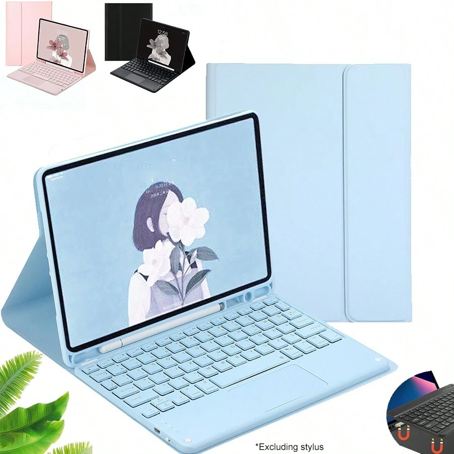Funda con teclado Bluetooth desmontable compatible con Samsung Galaxy Tab, color rosa bebé, con soporte para S Pen incorporado, funda para teclado inalámbrico delgada y desmontable, activación/suspensión automática, compatible con Samsung Tab A9 Plus/S9 FE/S9 FE Plus/S9/S9 plus/S6 lite/A8/S8/S7/A7/S7 FE/S7 Plus/S8 Plus/S8 Ultra - Rosa - Ver 1