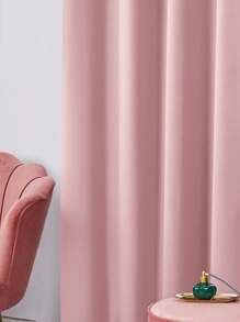 2 Panels Blackout Curtains, Thermal Insulated, Noise Reducing, Grommet Top Window Drapes For Bedroom, Living Room, Nursery, Machine Washable - 珊瑚粉 - 查看 6