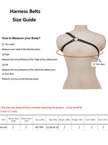 1pc Punk Style Chest Harness, Solid Color PU Leather Fitted Strap, Suitable For Daily, Date, Party Wear For Women - Black - View 2