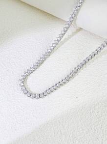 1pc Fashionable And Splendid Three-Pronged Classic Cubic Zirconia Men's Necklace