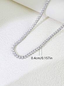 1pc Fashionable And Splendid Three-Pronged Classic Cubic Zirconia Men's Necklace