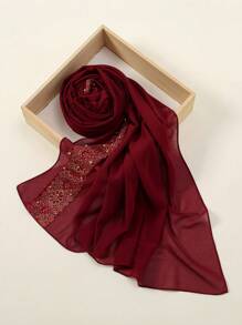 1 Miếng Long lanh Ren Khăn trùm đầu Đối với phụ nữ , Màu thuần Chiffon Mạng che mặt , Thoải mái , Kem chống nắng , Thích hợp Đối với Sử dụng hàng ngày - khăn voan chuỗi - Xem 17