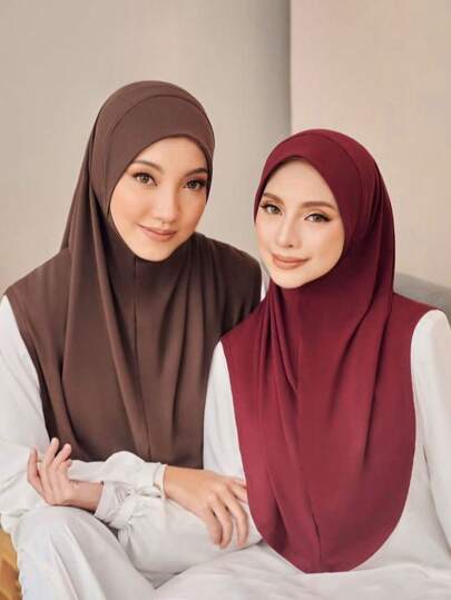 1pc Plain Multi-Color Women's New Style Hijab Headscarf, Versatile Elastic Shawl, Middle East Tube Hat Accessory