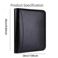 Notebooks Ring Binder With 80 Sheets 160 Pages Of Loose-Leaf Paper, Weatherproof Notebook Cover, A5 Notebook With Zippered For Folders, Cards Refillable 6-Ring Notepad - A5 - View 6