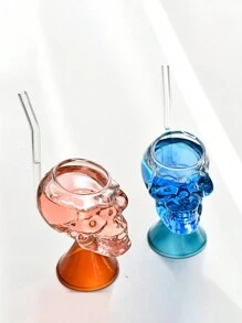 1入組骷髏頭雞尾酒杯連吸管創意酒會玻璃器皿，混合酒杯個性化威士忌果汁冰沙吸管杯 - 彩色 - 查看 4