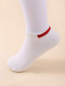 20 paires de chaussettes courtes blanches pour femmes avec talons colorés - Multicolore - Voir 6