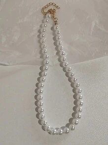 1 pieza Collar de gargantilla Kpop vintage con colgante de corazón en cadena de perlas y circonias para mujer, joyería estética de fiesta regalo de Navidad caliente