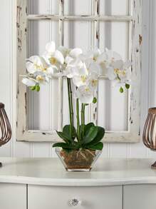 3 peças/Conjunto de Flores de Orquídea Borboleta Artificial, 60cm de Altura, 7 Flores Grandes, Flores de PU Toque Realista, Ideal para Buquês de Casamento DIY, Centros de Mesa, Adequado para Casamento, Casa, Escritório, Festa, Hotel, Quintal, Restaurante, Terraço, Decoração, Dia dos Namorados, Presente