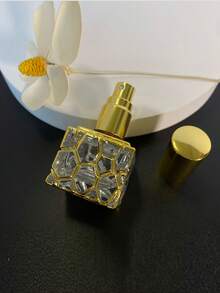 1PC,10ML Square Geometry Pattern Spray Perfume Dispenser Bottle Electroplated Gold Mini Travel Portable Empty Bottle - Multicolor - View 11