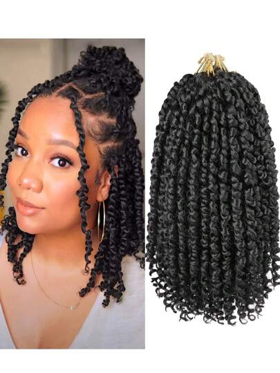 1 Piece 12 Strands/Piece 1B# Passion Twist Crochet Hair 12 Inch Pre-Twisted Short Crochet Passion Twist Hair,Pre Looped Passion Twist Crochet Braids Bohemian Crochet