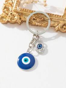 1pc Turkish Evil Eye Personalized Keychain Pendant - Multicolor - View 2