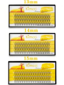 KIMCCI 60 簇 12D 高品质睫毛，厚度 0.07 C/D/DD 卷曲度，长度 6-15 毫米可选，12 件黑色优质材料睫毛延长睫毛簇，睫毛簇，单根睫毛，睫毛，假睫毛