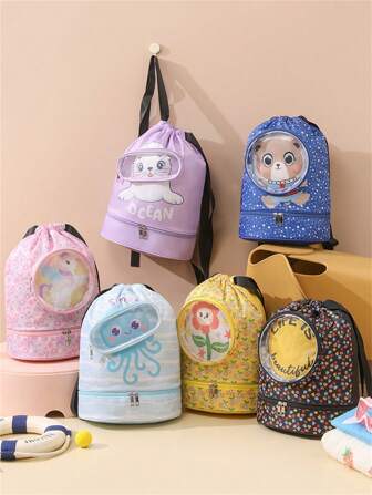 Vattentät simryggsäck med separation för torrt och vått - Perfekt för förvaring av simning