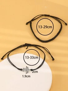 2pcs New Vintage Style Handmade Braided  Rope Anklets Turtle Shaped, Unisex Fashion Accessory For Beach Time