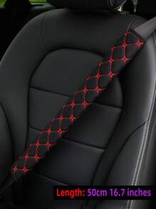 MEIKAXIU 1入繡花布料透氣可伸展汽車/卡車安全帶肩墊，提供30cm/11.8英寸、50cm/16.7英寸、75cm/29.5英寸長度選擇，車內配件