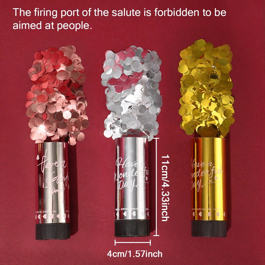 Gold/Red Glitter Confetti Cannon, Festival Celebration Party Gift Tube