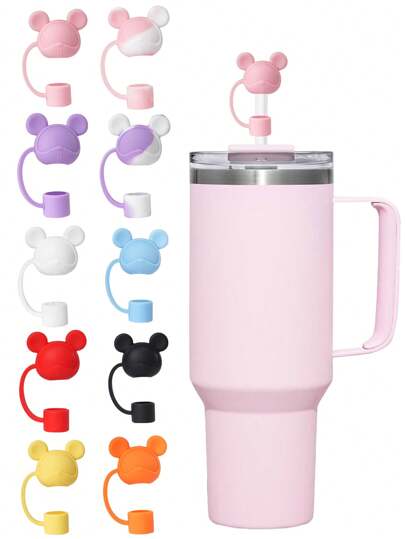 1pc Cartoon Bear Shaped Silicone Straw  Cover For  Cup,Reusable Straw Cover Airtight And Dustproof Drinking Straw Cover Splashproof Straw Cute Cover Accessories