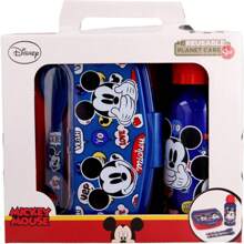 Disney |  Set Sandwich Chain ​​Bottle+Cutlery - Officially Licensed Portable Bottle - Ergonomic Design - Ideal For Daily Hydration - Resistant Material - Airtight Lid - Multicolor - View 1