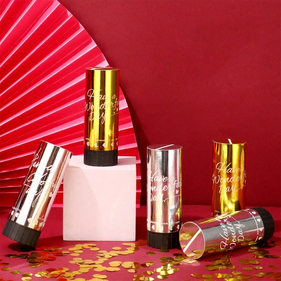 Gold/Red Glitter Confetti Cannon, Festival Celebration Party Gift Tube
