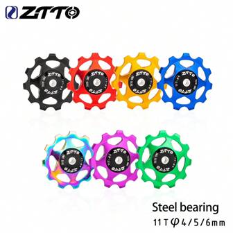 ZTTO Steel Derailleur Guide Pulley, MTB/Road Bike Jockey Wheel With 11T/13T Steel Bearing AL7075 CNC Aluminum Alloy, Available In 4mm/5mm/6mm