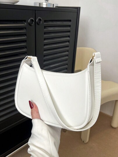 Bolso de hombro de moda simple, nuevo para Primavera/Verano 2025, bolso casual de debajo del brazo, bolso de mano minimalista blanco, adecuado para uso diario, citas, regalo para adolescentes, estudiantes universitarias y trabajadores de cuello blanco, excelente para oficina, escuela, trabajo, negocios y viajes