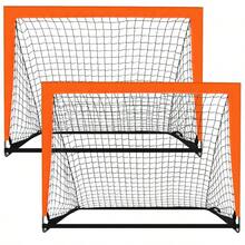 2 piezas de porterías de fútbol portátiles rectangulares para actividades al aire libre y en interiores en el patio trasero (naranja/negro) - Multicolor - Ver 2