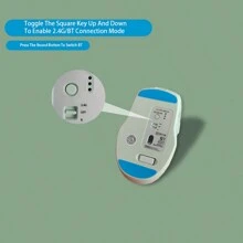 EWEADN Q1 Lichtgroene draadloze kantoormuis voor meisjes met extern voedingsdisplay Ergonomisch ontwerp Handcurve Curve Computerrandapparatuur, zeer aantrekkelijke casual zakelijke muis