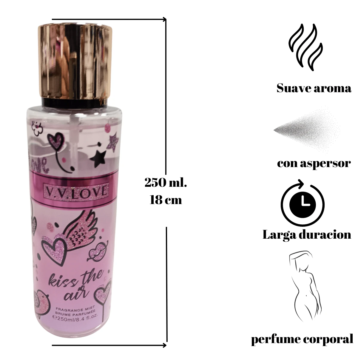 Perfume Body Mist V.v Love De 250 Ml Cada PIEZA - Multicolor - Ver 1
