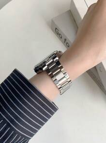 1 件男士黑色表盘夸张超大表盘银色不锈钢表带手表，适合商务、会议、派对，无盒 - 黑色 - 查看 3