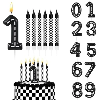 0-9 Birthday Number Candle, Number Candle Cake Topper Shell Sequins Cake Numeral For Birthday Wedding Anniversary Jungle Animals Themed Party Supplies Decoration