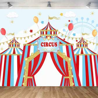 1pc Colorful Circus Balloons & Tent Theme First Birthday Party Photography Backdrop Background Cloth,Christmas