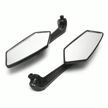 1 Pair Of Black Pentagonal Rotatable Motorcycle Rearview Mirrors, Suitable For 10mm Clockwise Screw Motorcycle Parts Installation, Motorcycle Accessories - Black - View 5
