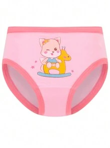 8pcs Young Girl Soft Comfortable Cartoon Pattern Briefs Casual Underwear Set
