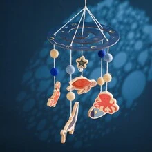 1入組海洋主題嬰兒手工手機，鯨魚天花板手機，適用於嬰兒護理室