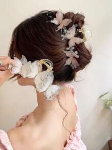 Pince à cheveux en maille multicouche en forme de papillon, pince à cheveux douce et de haute qualité, nouvelle pince à cheveux de style pour coiffures relevées de femmes, pince à cheveux, pinces à cheveux, pince à cheveux