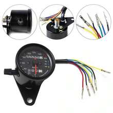 1pc Universal Motorcycle Speedometer With LED Indicator, Voltage: 12V, Suitable For All Motorcycles. Material & Functionality: Premium Stainless Steel Material, Multi-Functional Motorcycle Speedometer With Dual Odometer, Turn Signal Indicator With High Beam And Neutral Light. - Black - View 4