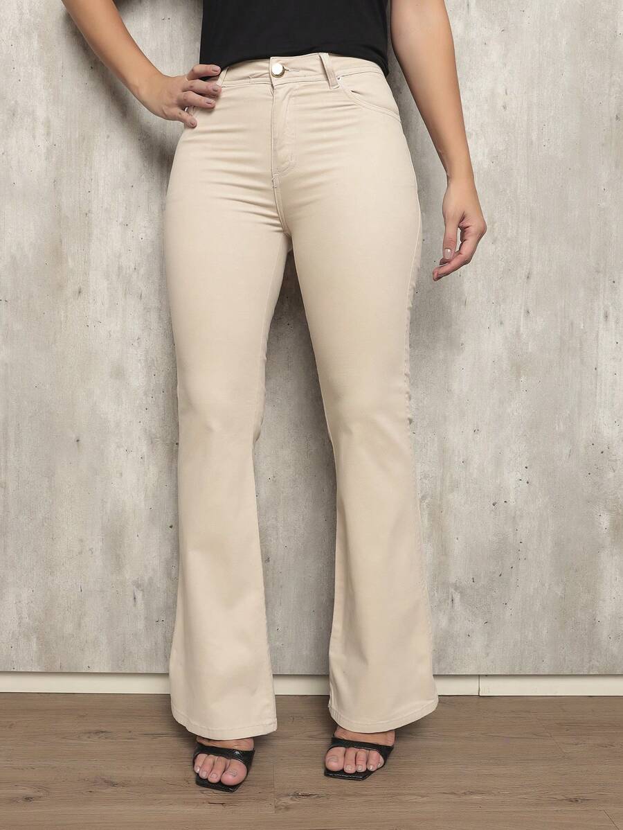 Women Pants - 香檳色 - 查看 1