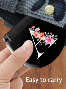 Floral Pattern Sewing Tool Box, Letters A-Z, Perfect Gift For Sewing Beginners: 1 Set Portable Mini Sewing Kit - Foldable, DIY Sewing Supplies And Accessories, Suitable For Travelers And Emergency Clothing Fixers, Mini Needle Box Portable Small Needle Pouch Sewing Tool Combination Set Hotel Supplies (Pin Color Random) - Black - View 2