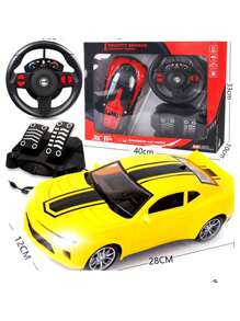 Carros de control con simulación con pedal, carro de control remoto con pila recargable ,Sensor de gravedad del volante de simulación de coche deportivo - Rojo - Ver 3