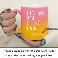 1 cốc tùy chỉnh 11oz/320ml với thiết kế 'I LOVE YOU MORE', Quà tặng cá nhân mới lạ dành cho nam và nữ, thích hợp để uống trà và cà phê. Món quà hoàn hảo cho các ngày lễ như Ngày lễ tình nhân, Sinh nhật, Lễ kỷ niệm, Lễ tạ ơn và Giáng sinh. Món quà lý tưởng cho gia đình, đồng nghiệp, sếp, vợ, anh chị em. - Anh yêu em nhiều hơn - Xem 12