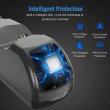 Compatible With PS4 Controller Charger Dock Station, Controller Charging Dock Station With Upgraded 2-Hours Charging Chip Compatible With PS4, Charging Dock Station Replacement For Playstation 4 Dualshock 4 Controller Charger - Black - View 5