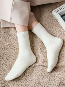 5双/套 女士加厚抓绒袜，粉色，适合冬季、春季、秋季保暖舒适