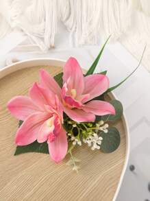 1pc Seaside Vacation Style Realistic Flower Hair Clip Valentine's Day Valentines Summer Claw Clips Hair Claws Hair Barrettes, School Stuff, Vacation Outfits Woman, Hair Accessories - Multicolor - View 8