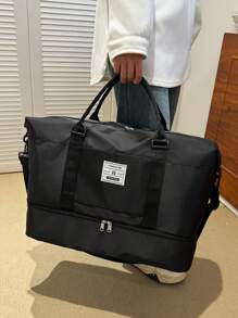 Women's Weekend Travel Bag, Personal Items Travel Bag With Shoe Compartment, Overnight Travel Bag With Wet Pocket And Separate Toiletry Bag, Gym Bag, Expansion Storage Bag, Upgrade Traveling Bag Travelling Organizer Outfit Airport Travel Clothes Travel Stuff Luggage Bag Christmas Gift Ideas Women Girls Xmas Gifts For Mum Birthday Gift Mom Friend Gym Bag Sport Bag Training Pack For Vacation Holiday Bag For School School Accessories School Stuff - Black - View 4