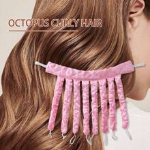 Beautiful Curls: Easy And Overnight Hair Curling With Soft Octopus-Shaped Heatless Hair Curler For Regular Hair,Back To School,Travel Holiday Essentials,Hair Accessories For Women - Pink - View 8