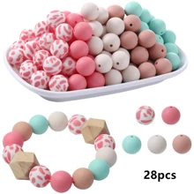 Perles en silicone pour faire des porte-clés, perles en silicone de 15 mm, lot de 25 pièces pour la confection de bracelets, perles focales en silicone pour stylos, perles en caoutchouc pour la confection de colliers (pétale)