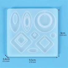 1pc Crystal Pendant Earring Mold - Make Unique Jewelry With Easy DIY Craft Experience - Flexible Silicone Material, Compatible With UV Curing Epoxy Resin, Ideal For Craft Lovers - Multicolor - View 6