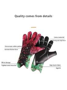 1pair Adult Goalkeeper Gloves Anti-Slip Training Wear-Resistant Equipment With Finger Protection For Soccer