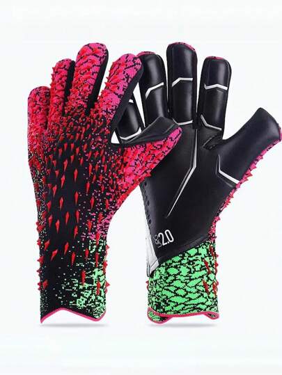 1pair Adult Goalkeeper Gloves Anti-Slip Training Wear-Resistant Equipment With Finger Protection For Soccer